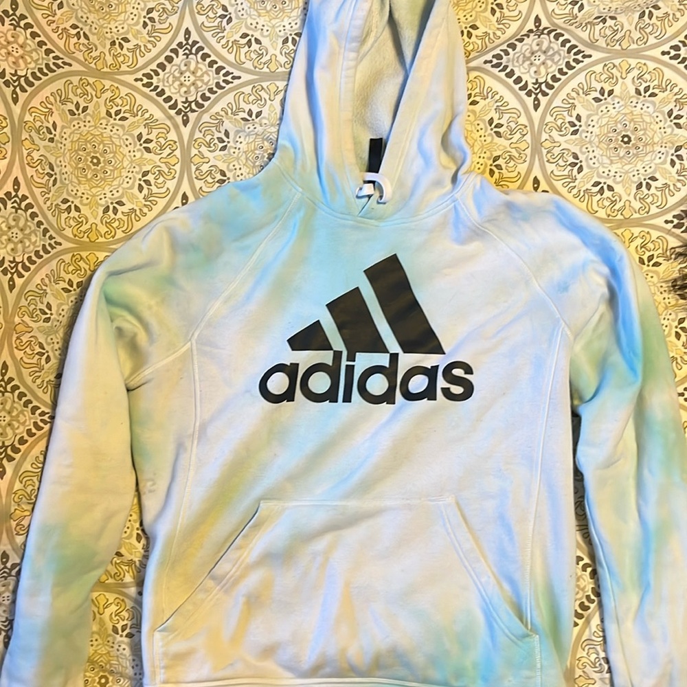 Adidas tie die hoodie.